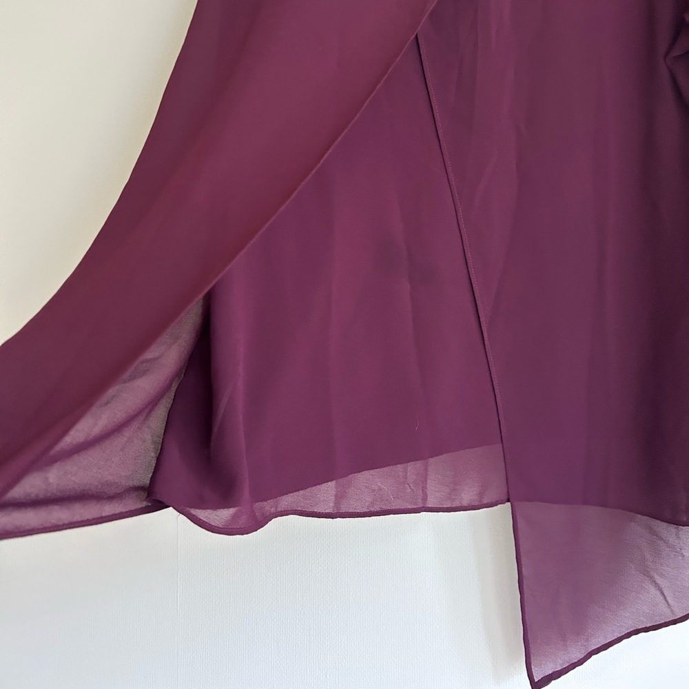 ARIAT Poet Top Burgundy Floral Embroidery Sheer Overlay Blouse Tunic Boho Size L - Picture 11 of 16